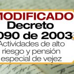 El Decreto 2090 de 2003 establece un régimen especial de pensión para actividades de alto riesgo para la salud del trabajador.