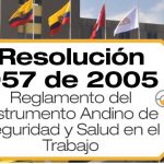 La Resolución 957 de 2005 de la Comunidad Andina reglamenta el Instrumento Andino de Seguridad y Salud en el Trabajo.