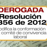 La Resolución 1356 de 2012 modifica parcialmente Resolución 652 de 2012
