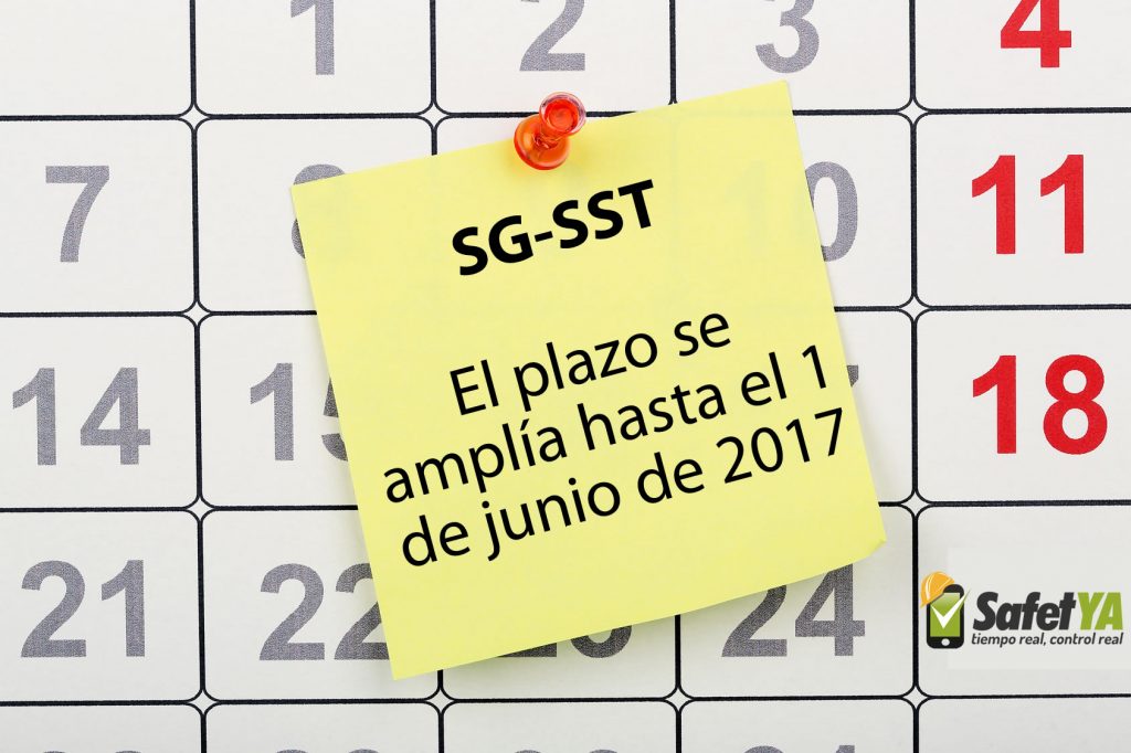 Nueva fecha límite para implementar el SG-SST: 1 de junio de 2017