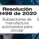 La Resolución 0498 de 2020 establece los subsectores de manufacturas y sus cadenas, a los que les está permitido el derecho de circulación.