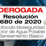 La Resolución 680 de 2020 adopta el protocolo de bioseguridad para el sector de Agua Potable y Saneamiento Básico