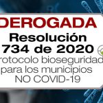 La Resolución 734 de 2020 establece los protocolos de bioseguridad para los municipios que no tienen casos de COVID-19
