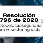 La Resolución 796 de 2020 adopta el protocolo de bioseguridad para el secto agrícola.