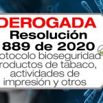 La Resolución 889 de 2020 adopta el protocolo de bioseguridad para la industria del tabaco, servicios de impresión y otras actividades de manufactura