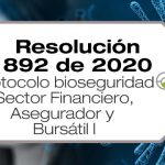La Resolución 892 de 2020 adopta el protocolo de bioseguridad para el sector financiero, bursátil y asegurador