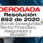 La Resolución 892 de 2020 adopta el protocolo de bioseguridad para el sector financiero, bursátil y asegurador