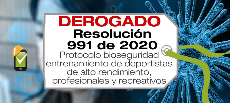 La Resolución 991 de 2020 adopta el protocolo de bioseguridad para el entrenamiento de deportistas de alto rendimiento, profesionales y recreativos