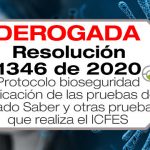 La Resolución 1346 de 2020 adopta el protocolo de bioseguridad ara la aplicación de las pruebas de Estado Saber.