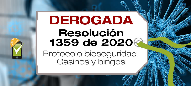 La Resolución 1359 de 2020 adopta el protocolo de bioseguridad en casinos y bingos