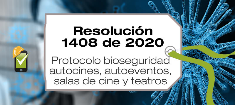 La Resolución 1408 de 2020 adopta el protocolo de bioseguridad para autocines, autoeventos, salas de cine y teatros.
