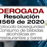 La Resolución 1569 de 2020 adopta el protocolo de bioseguridad para el consumo de bebidas alcohólicas en restaurantes y bares