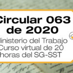 La Circular 063 de 2020 establece los contenidos del curso de 20 horas para responsables del SG-SST y otras obligaciones de los oferentes.