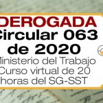 La Circular 063 de 2020 establece los contenidos del curso de 20 horas para responsables del SG-SST y otras obligaciones de los oferentes.