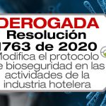 La Resolución 1763 de 2020 modifica dos numerales del protocolo de bioseguridad para las actividades de la industria hotelera.