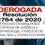 La Resolución 1764 de 2020 establece el protocolo de bioseguridad para los centros de estética y cosmetología, institutos de belleza, spa y zonas húmedas.