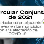 Minsalud y Mininterior establecen medidas focalizadas para municipios con alta afectación de COVID-19 durante el puente de reyes en la circular conjunta 01 de 2021.