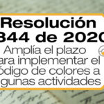La Resolución 1344 de 2020 amplía el plazo para implementar el código de colores (R2184/19) al sector salud y otras actividades.