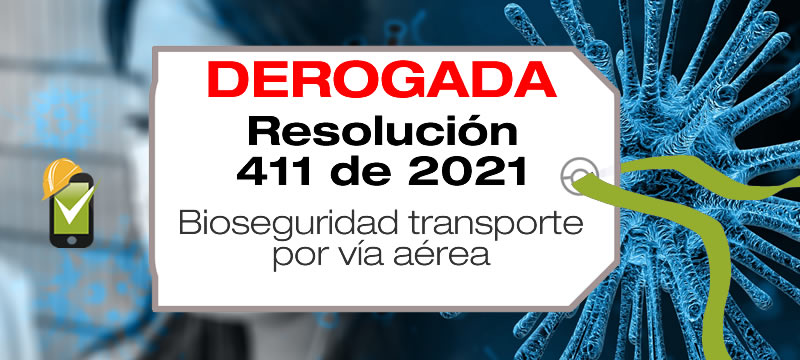En la Resolución 411 de 2021 se unifican los protocolos de bioseguridad en el transporte nacional e internacional de personas por vía aérea.