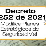 El Decreto 1252 de 2021 modifica el Decreto 1079 de 2015 en lo relacionado con los Planes Estratégicos de Seguridad Vial.