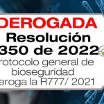La Resolución 350 de 2022 adopta el protocolo de bioseguridad para la ejecución de actividades económicas, sociales y del Estado.