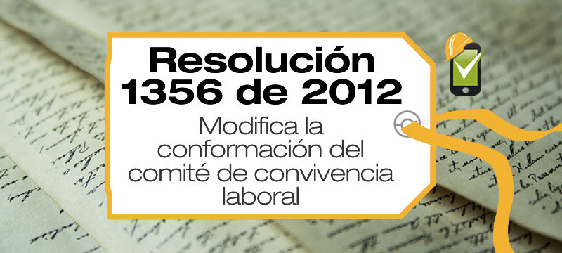 La Resolución 1356 de 2012 modifica parcialmente Resolución 652 de 2012