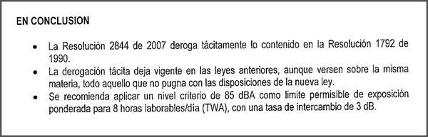 Fragmento del concepto 85E202131030000046121 del Ministerio del Trabajo sobre niveles de ruido.
